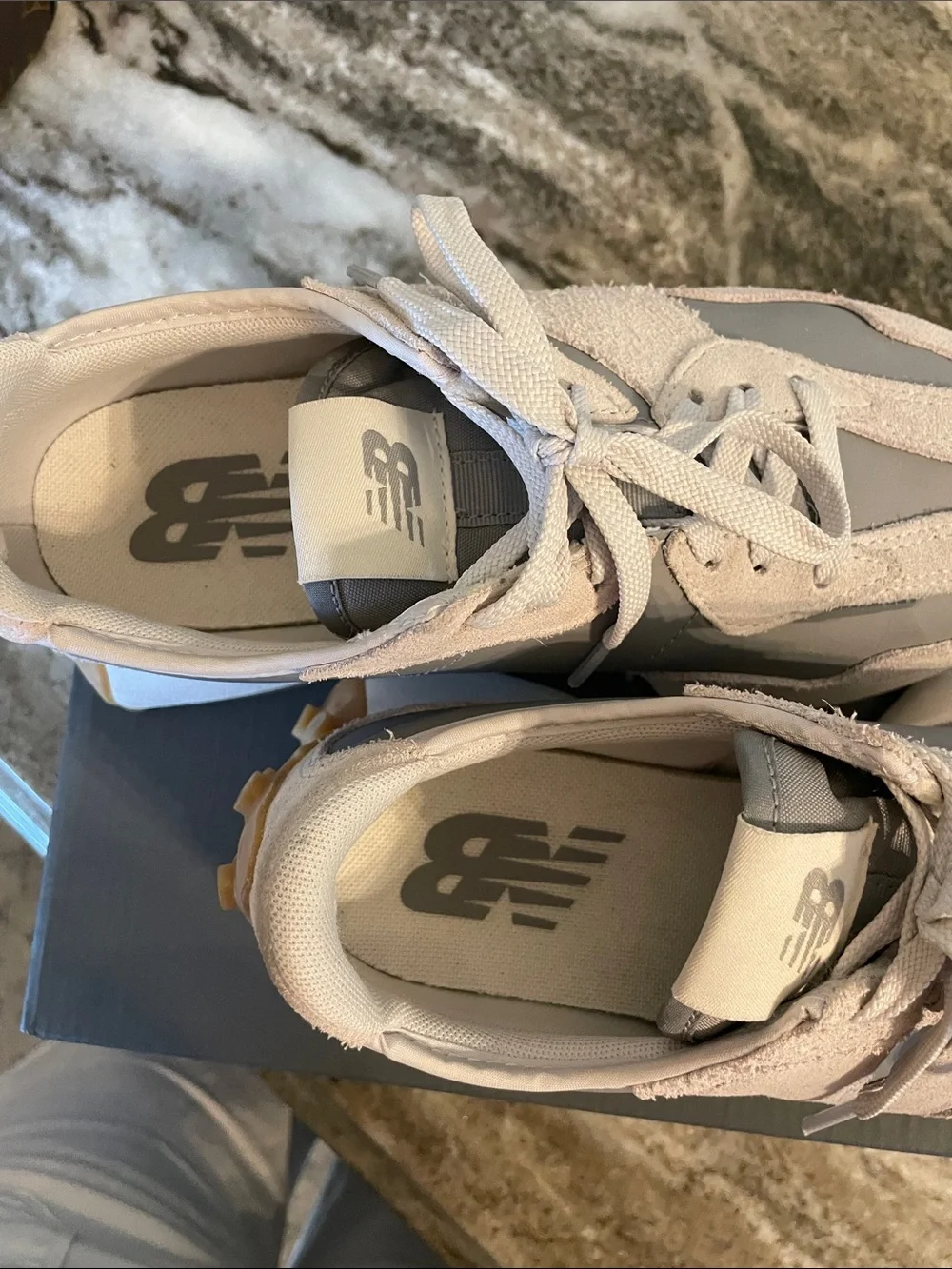 New Balance Light Gray & Gum Retro Runner